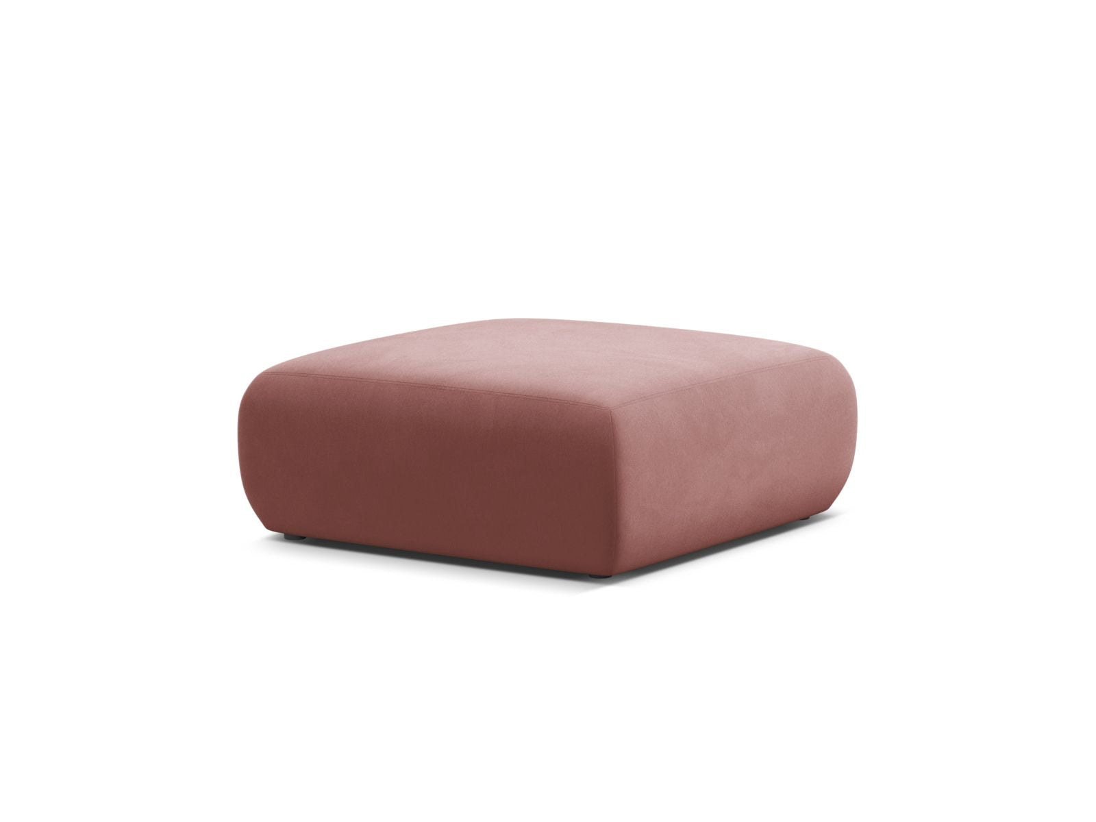 Stylischer 2-Sitzer Pouf Molino von Micadoni in lebhaftem Flamingo-Casino Design, ideal für moderne Wohnräume.