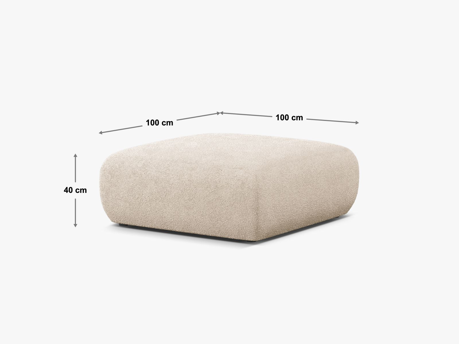 Moderner 2-Sitzer Pouf Molino in edlem Schwarz, perfekt für stilvolle Interiors. Hochwertige Materialien und Verarbeitung von Micadoni.