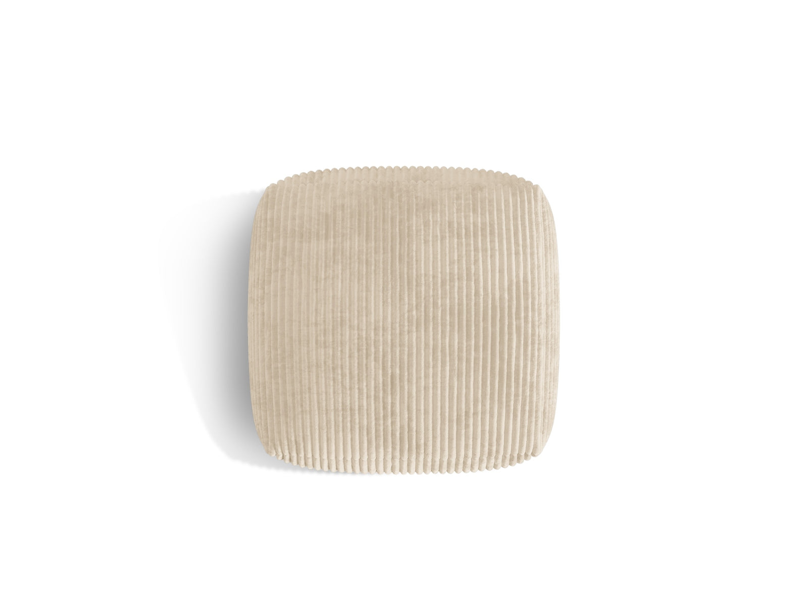 Moderner Martina Pouf in sanftem Beige, bietet zusätzlichen Komfort und Stil. Ideal für jedes Zuhause als Sitz oder Ablage.