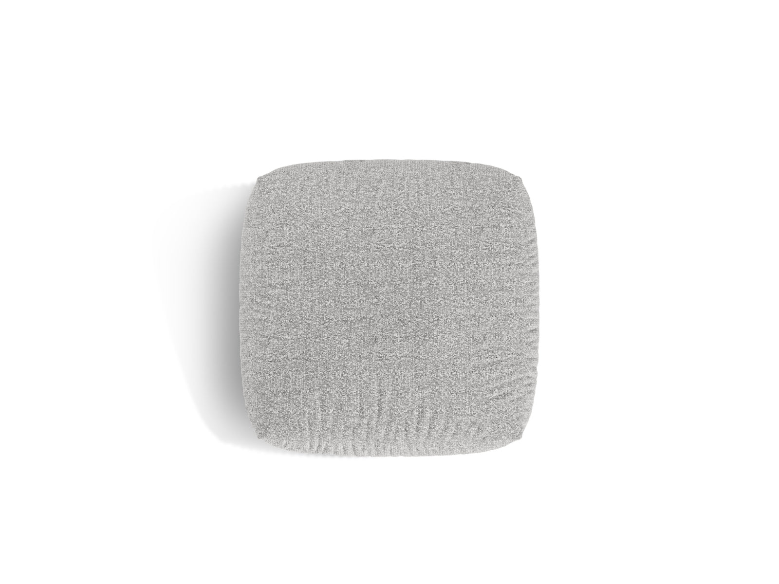 Eleganter 1-Sitzer Pouf Martina in Silber, ideal für gemütliche Sitzgelegenheiten und geschmackvolle Raumgestaltung.