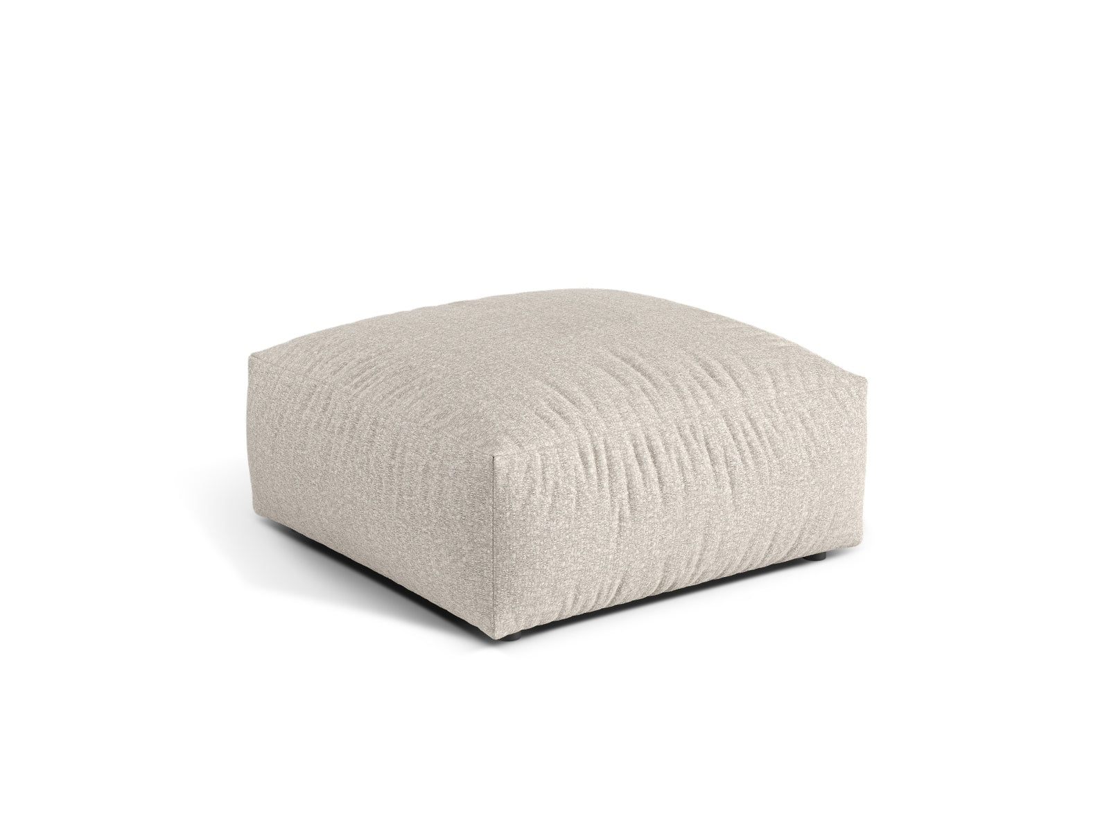 Beiger 1-Sitzer Pouf Martina von Micadoni, stilvoll und bequem, ideal für jedes moderne Wohnambiente.