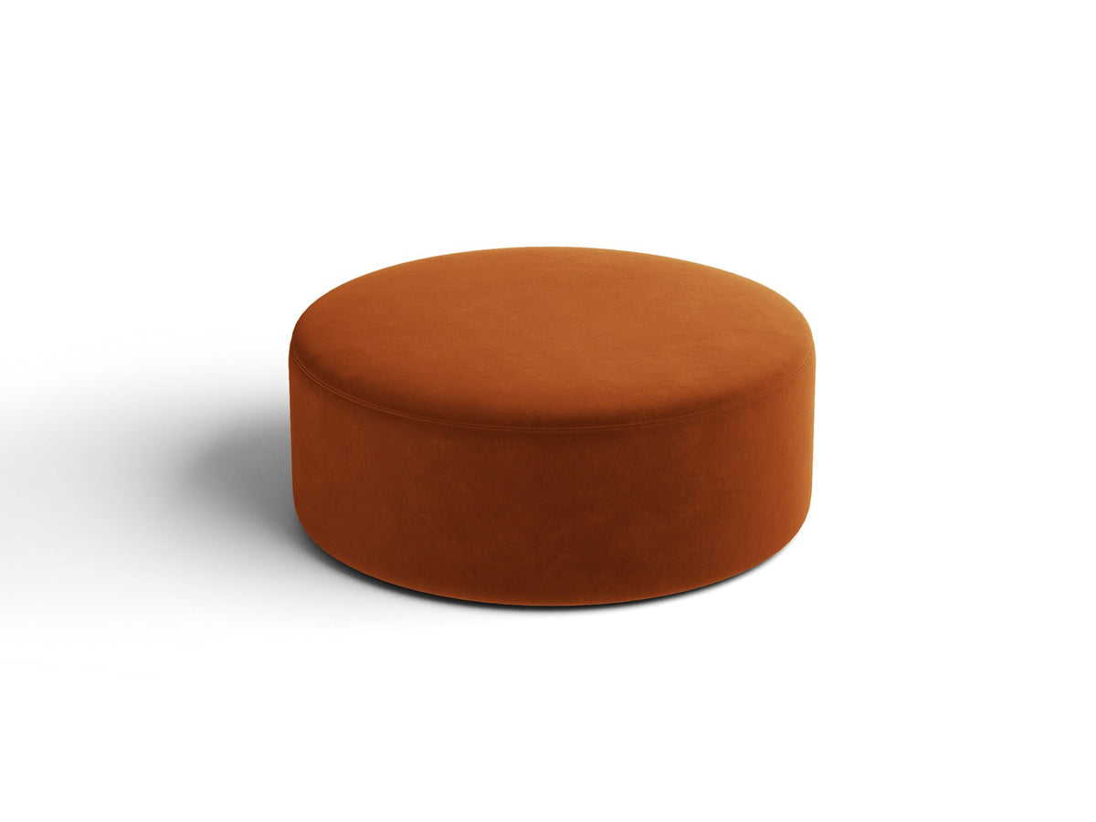 Weisser Pouf Dia von Micadoni mit strukturiertem Bouclé-Stoff, quadratischer Form und niedrigen Beinen aus Polypropylen.