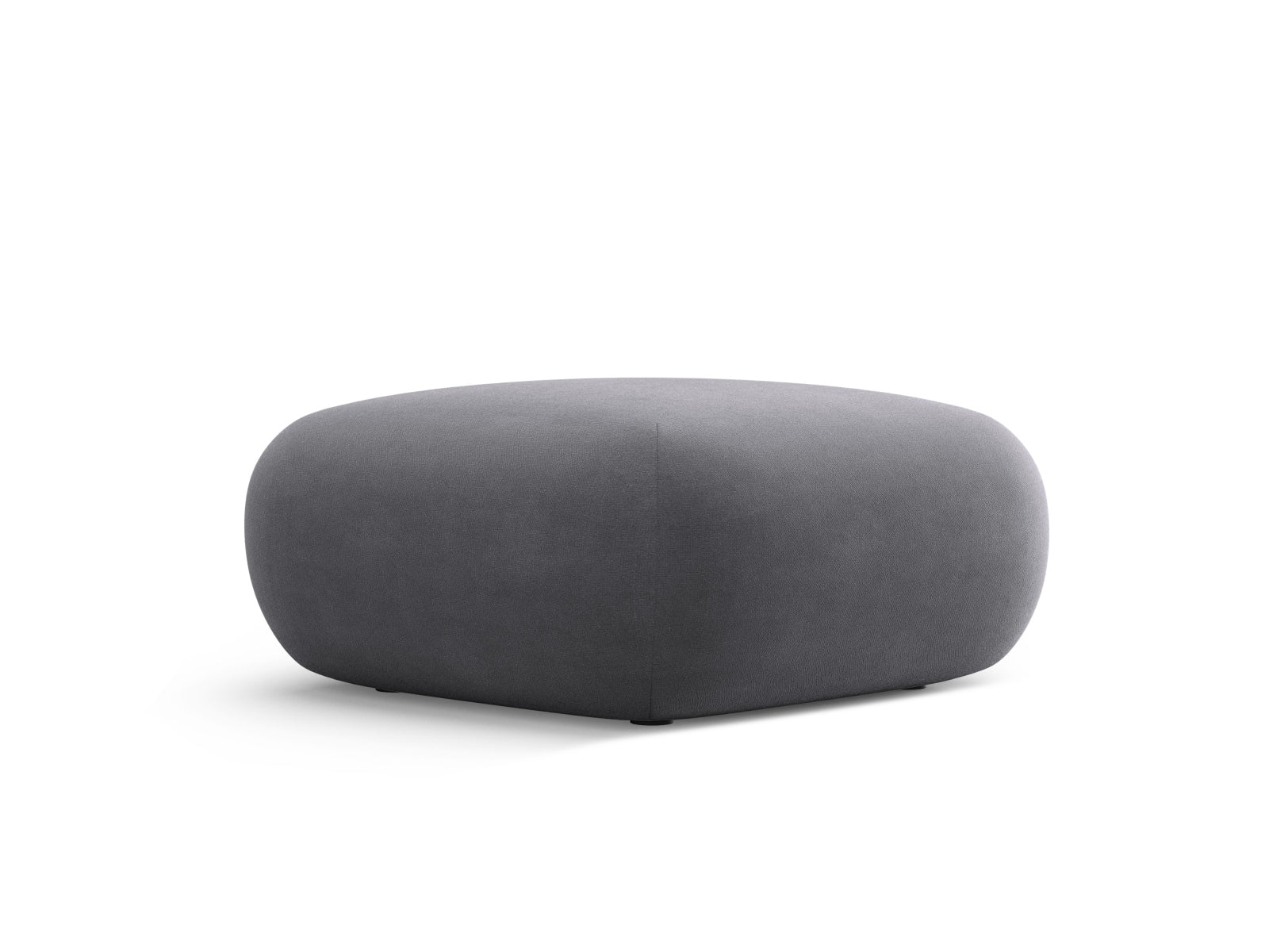 Eleganter Molino Velour Pouf in Dunkelgrau, ideal für modulares Sofa-Design, bietet Komfort und Stil für jedes Wohnzimmer.
