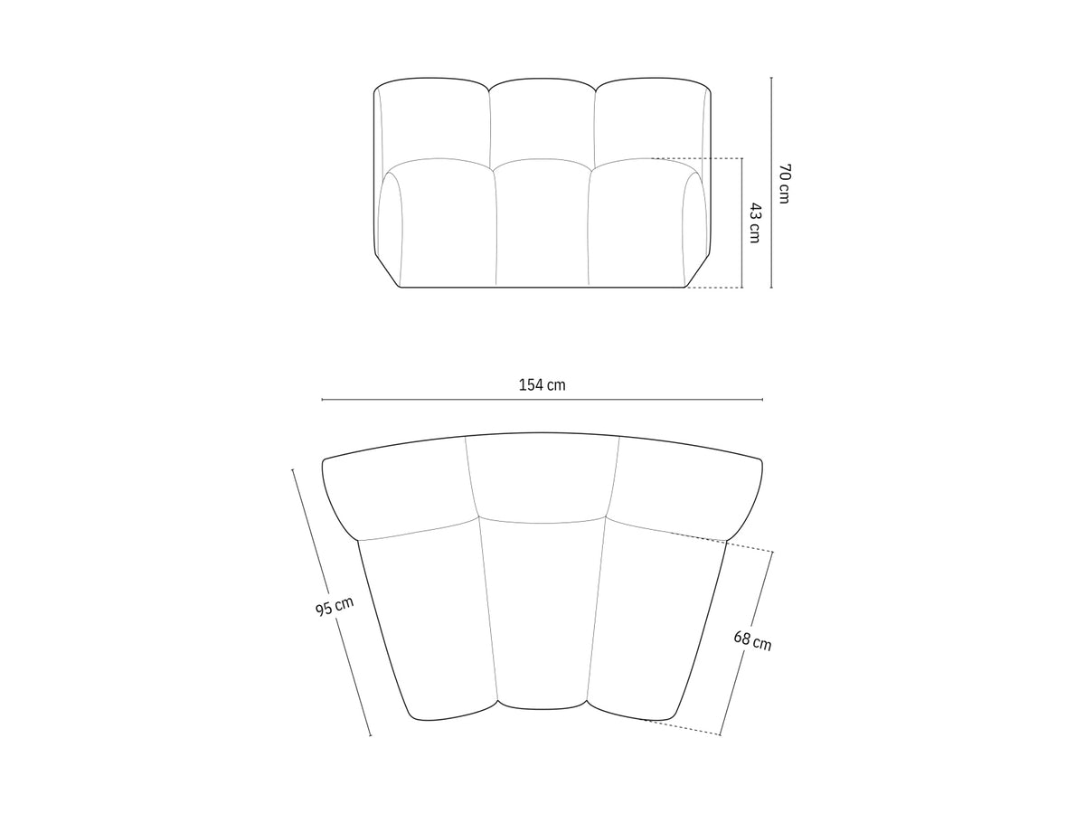 Lupine Modul Armless 1 Sitzer in Light Beige-Eden präsentiert im Onlineshop von KAQTU Design AG. Modulares Sofa ist von Micadoni