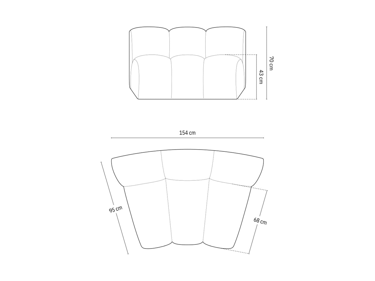 Lupine Velour Modul Armless 1 Sitzer in Yellow-Salvador präsentiert im Onlineshop von KAQTU Design AG. Modulares Sofa ist von Micadoni