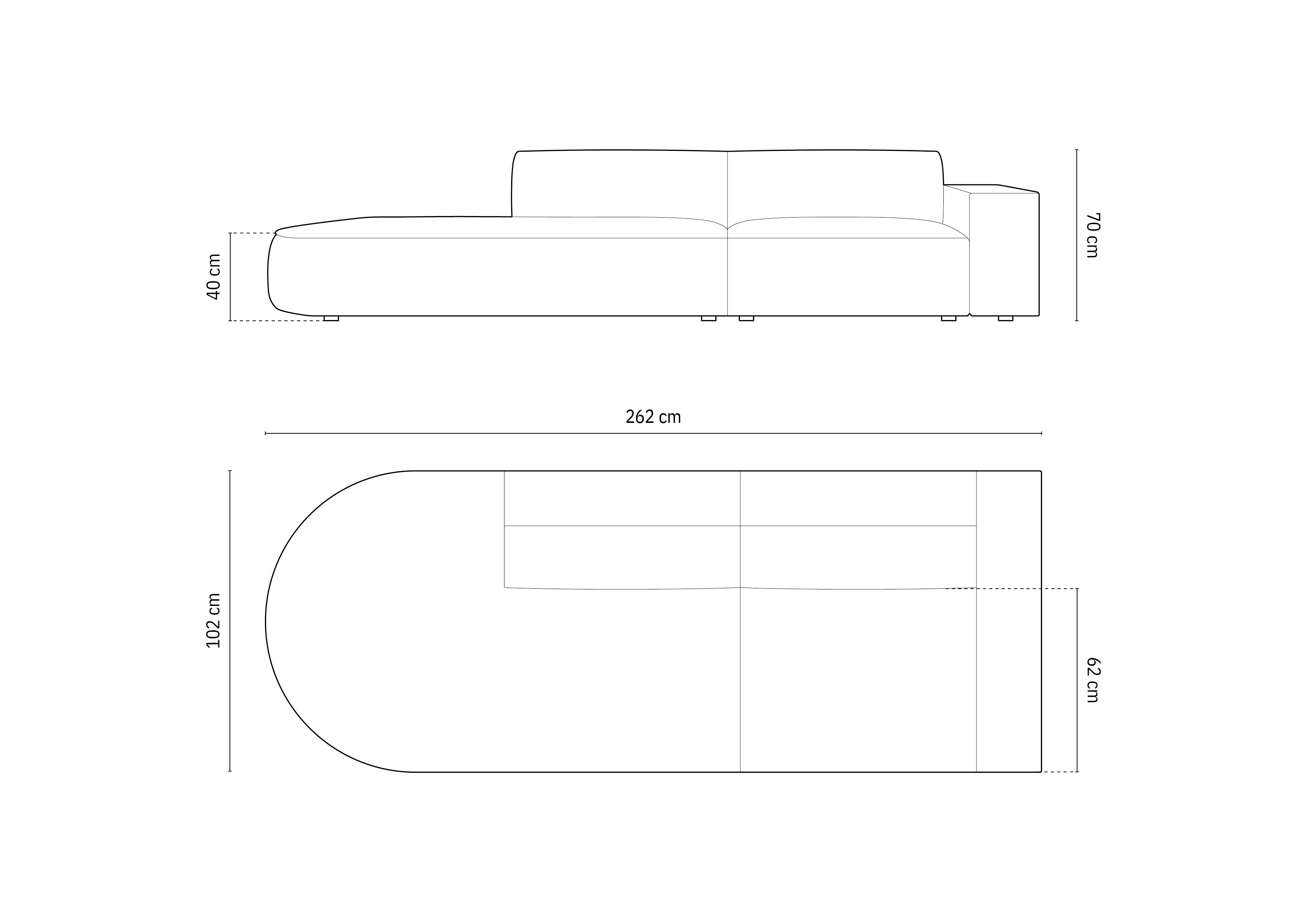 Jodie Boucle modulares Sofa open links 3 Sitzer in Light Grey präsentiert im Onlineshop von KAQTU Design AG. L-Sofa links ist von Micadoni