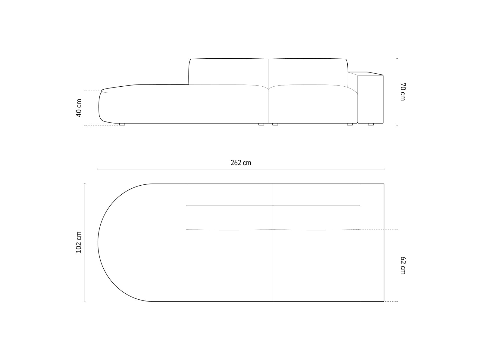 Jodie Velour modulares Sofa links 3 Sitzer in Light Beige präsentiert im Onlineshop von KAQTU Design AG. L-Sofa links ist von Micadoni