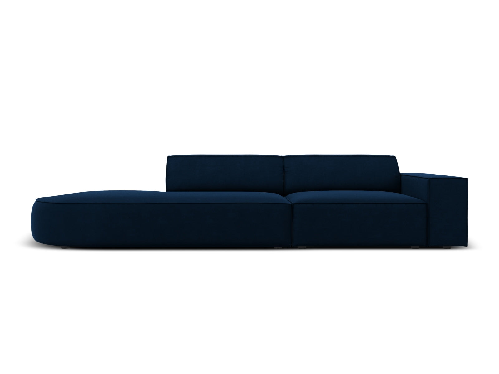 Jodie Velour modulares Sofa links 3 Sitzer in Royal Blue präsentiert im Onlineshop von KAQTU Design AG. L-Sofa links ist von Micadoni