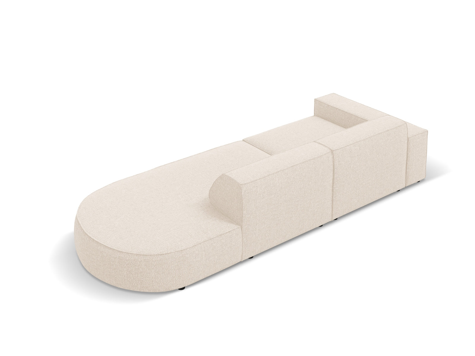 Jodie Modulares Sofa open rechts 3 Sitzer in Light Beige präsentiert im Onlineshop von KAQTU Design AG. L-Sofa rechts ist von Micadoni