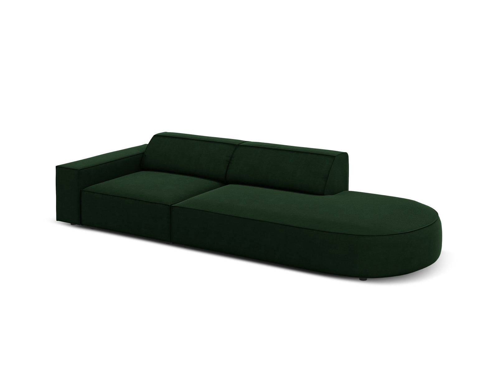 Jodie Velour modulares Sofa rechts 3 Sitzer in Bottle Green präsentiert im Onlineshop von KAQTU Design AG. L-Sofa rechts ist von Micadoni
