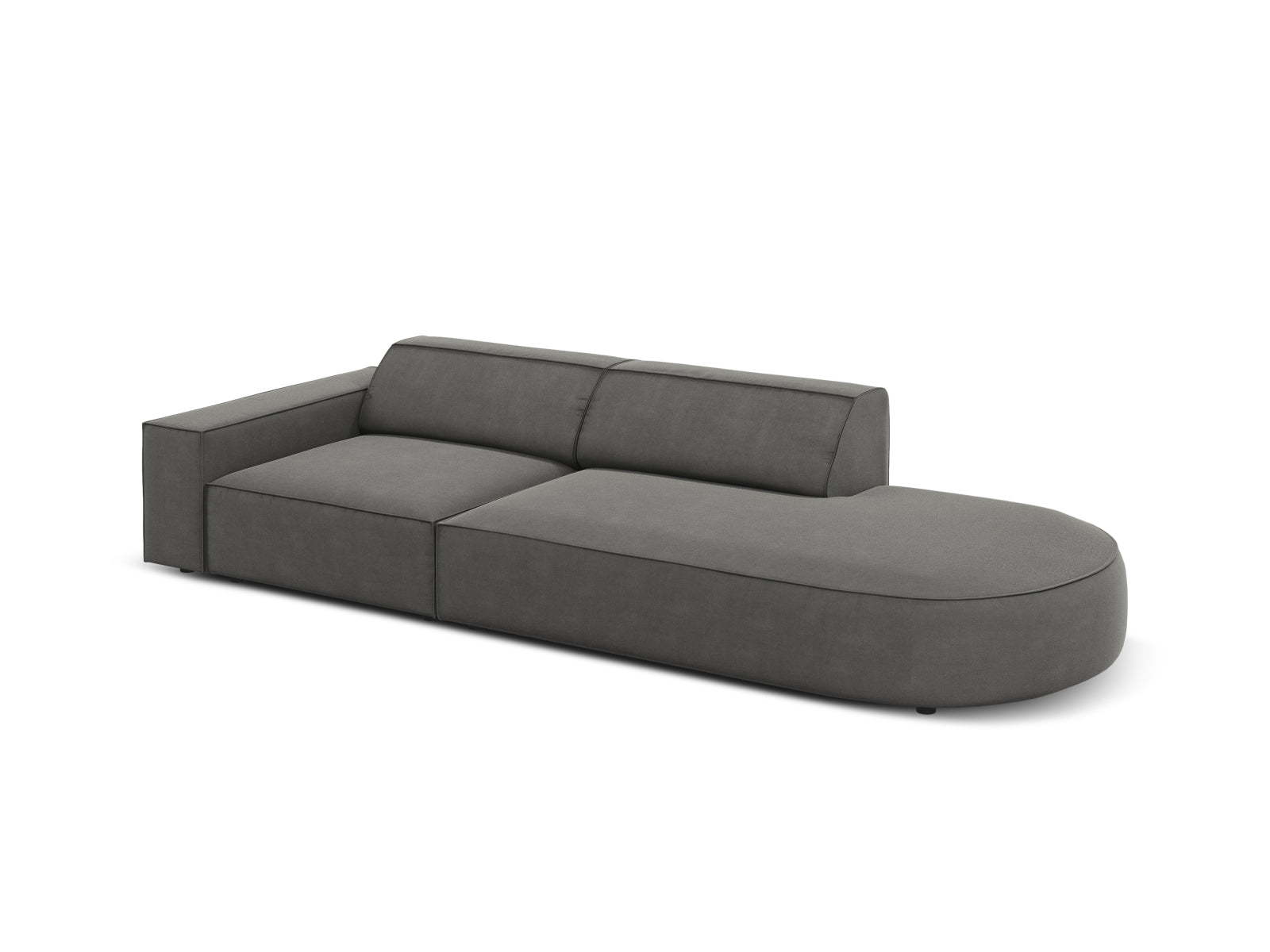 Jodie Velour modulares Sofa rechts 3 Sitzer in Light Grey präsentiert im Onlineshop von KAQTU Design AG. L-Sofa rechts ist von Micadoni