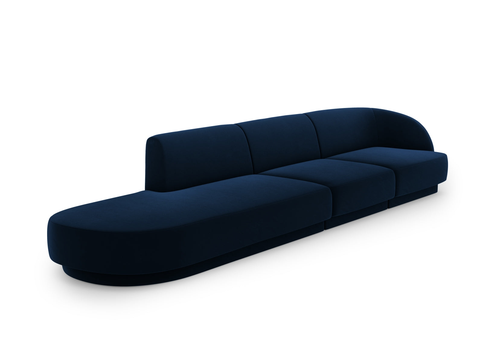 Miley Velour Sofa links 4 Sitzer in Royal Blue präsentiert im Onlineshop von KAQTU Design AG. L-Sofa links ist von Micadoni