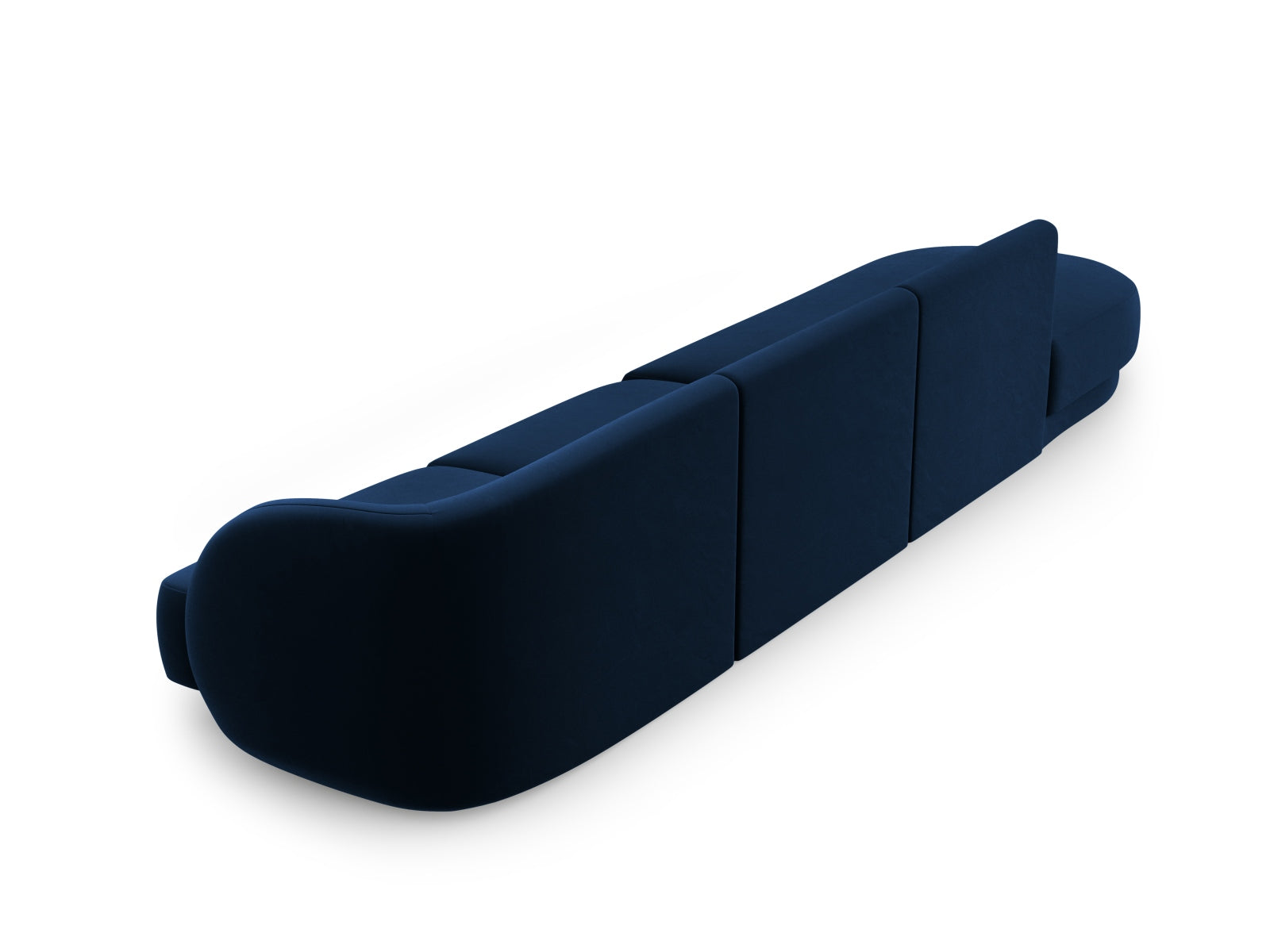 Miley Velour Sofa links 4 Sitzer in Royal Blue präsentiert im Onlineshop von KAQTU Design AG. L-Sofa links ist von Micadoni