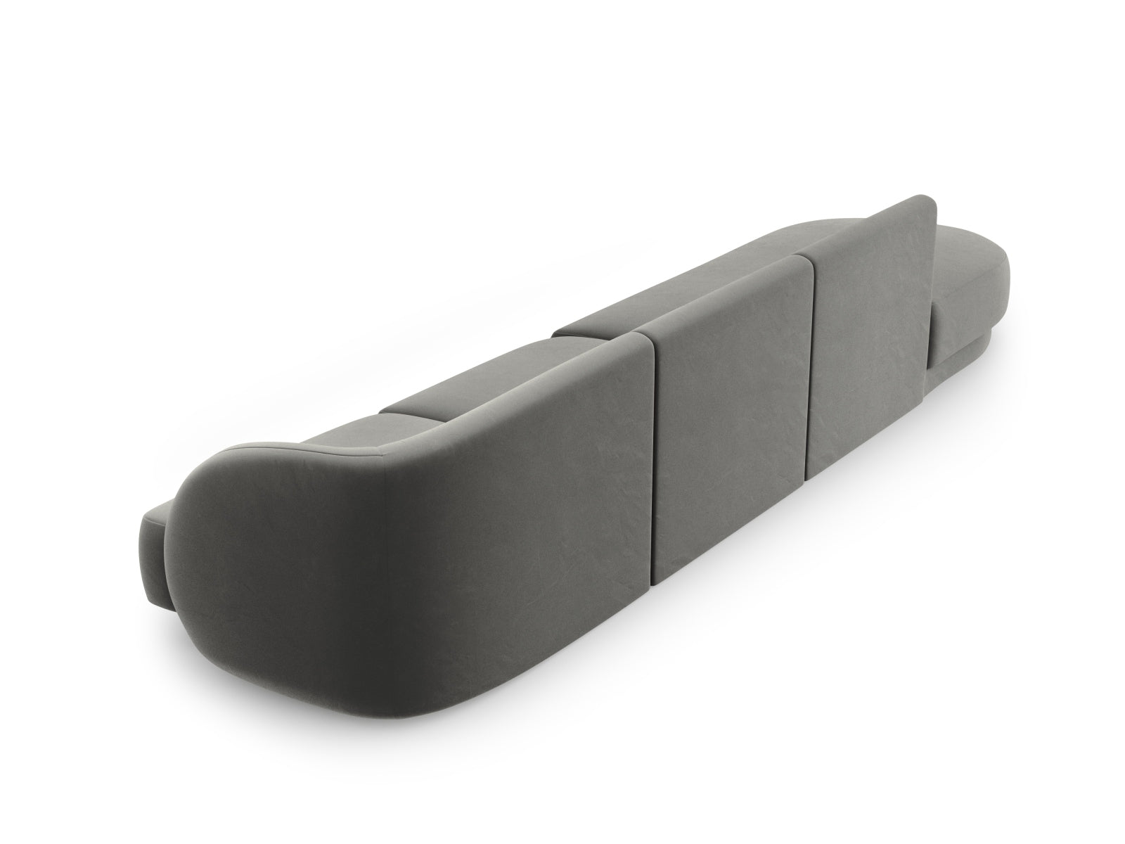 Miley Velour Sofa links 4 Sitzer in Light Grey präsentiert im Onlineshop von KAQTU Design AG. L-Sofa links ist von Micadoni