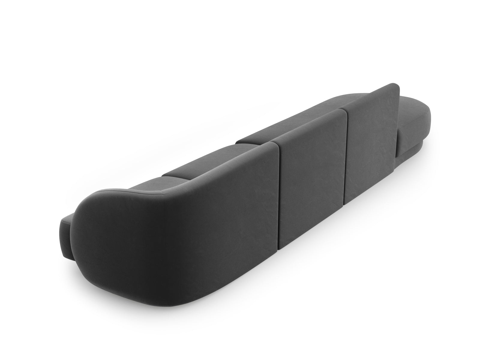Miley Velour Sofa links 4 Sitzer in Grey präsentiert im Onlineshop von KAQTU Design AG. L-Sofa links ist von Micadoni