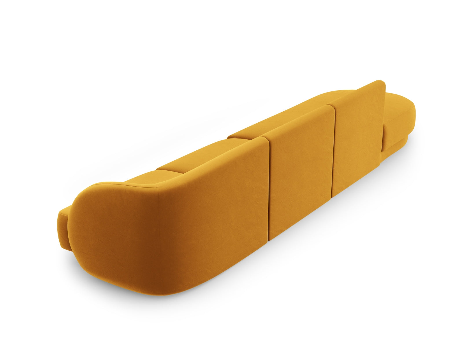 Miley Velour Sofa links 4 Sitzer in Yellow präsentiert im Onlineshop von KAQTU Design AG. L-Sofa links ist von Micadoni