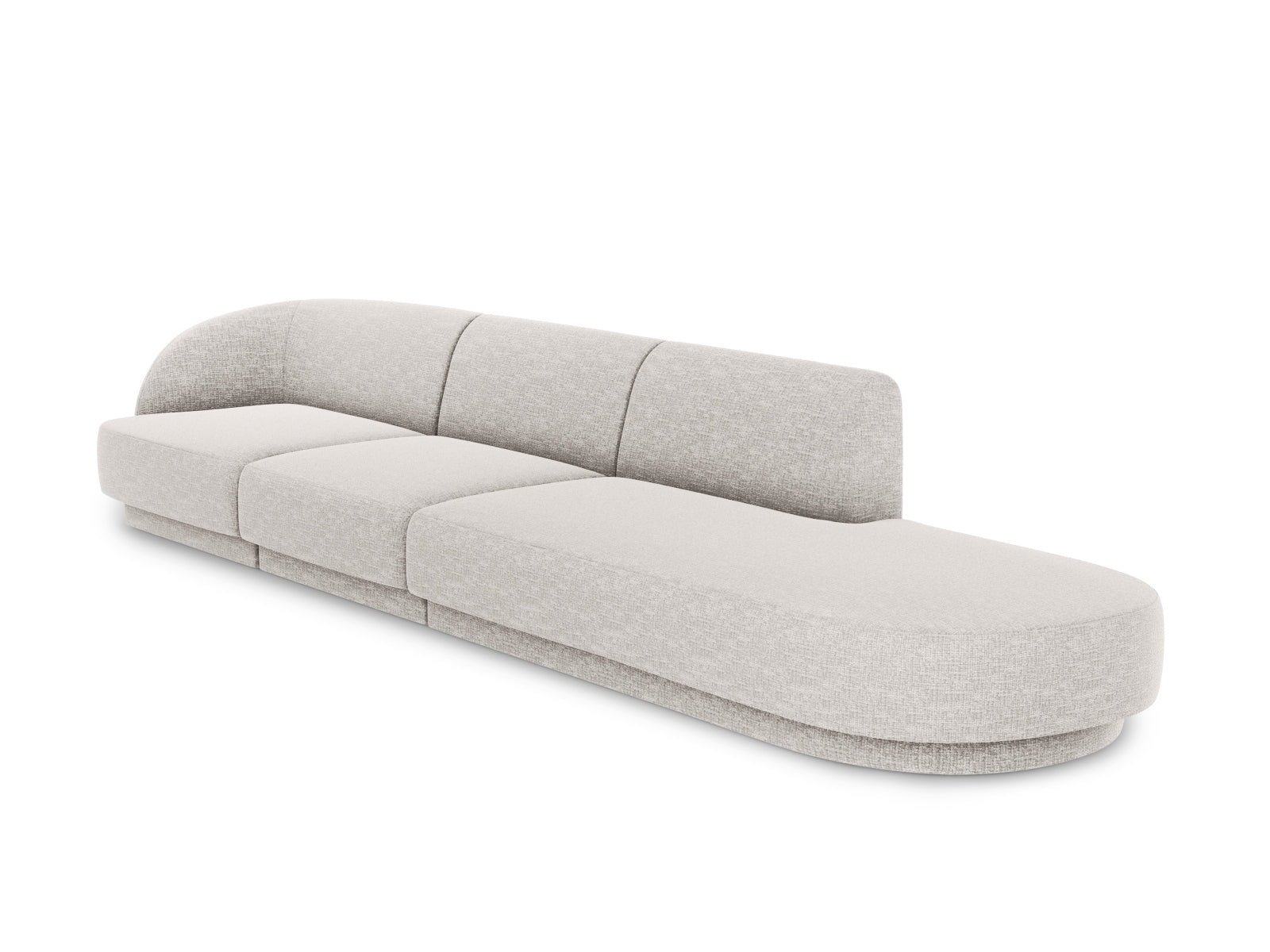 Miley Sofa rechts 4 Sitzer in Silver präsentiert im Onlineshop von KAQTU Design AG. L-Sofa rechts ist von Micadoni