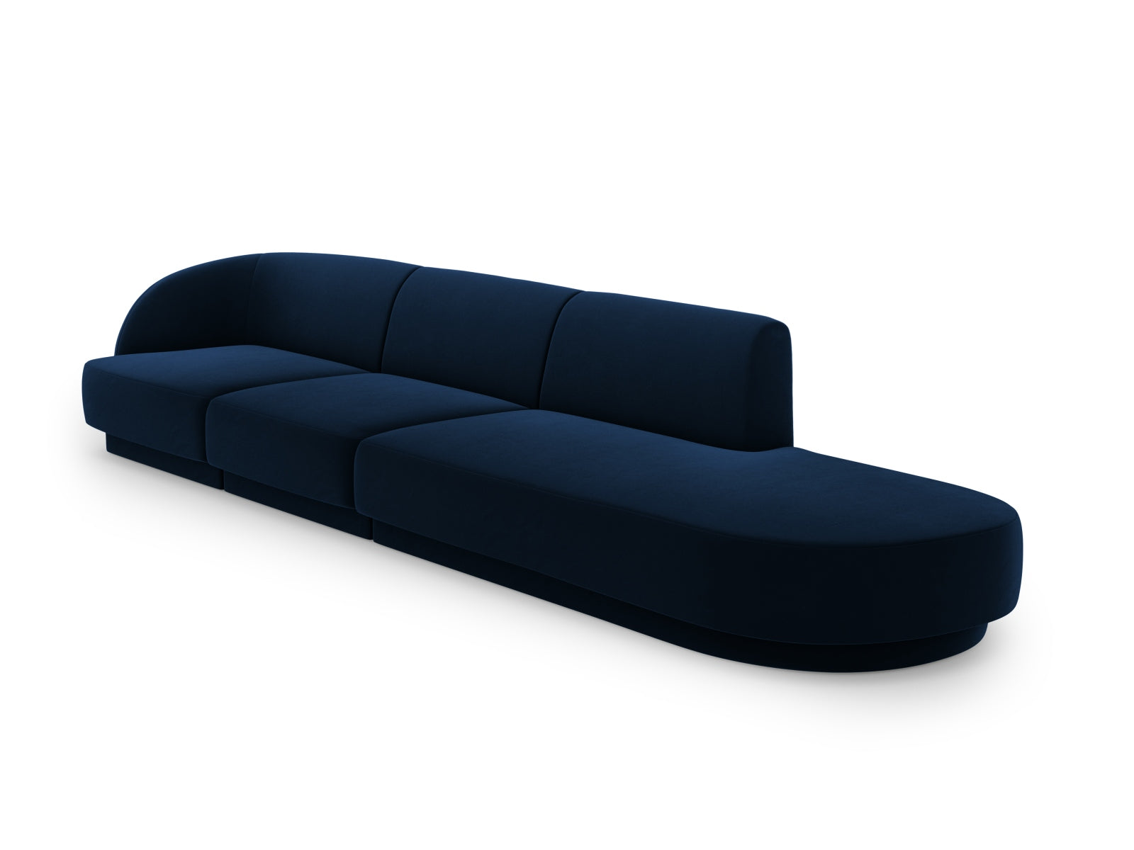 Miley Velour Sofa rechts 4 Sitzer in Royal Blue präsentiert im Onlineshop von KAQTU Design AG. L-Sofa rechts ist von Micadoni