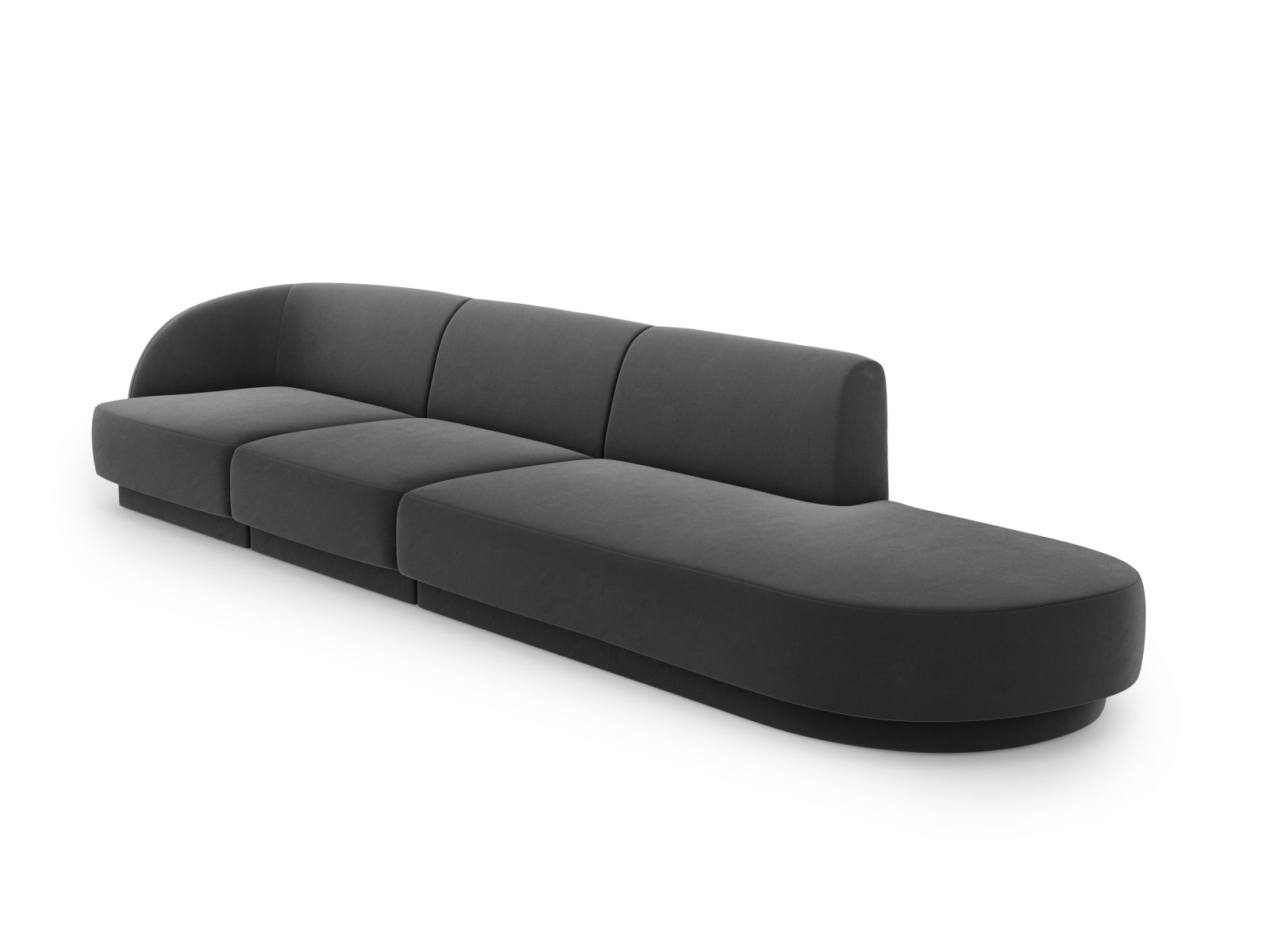 Miley Velour Sofa rechts 4 Sitzer in Grey präsentiert im Onlineshop von KAQTU Design AG. L-Sofa rechts ist von Micadoni