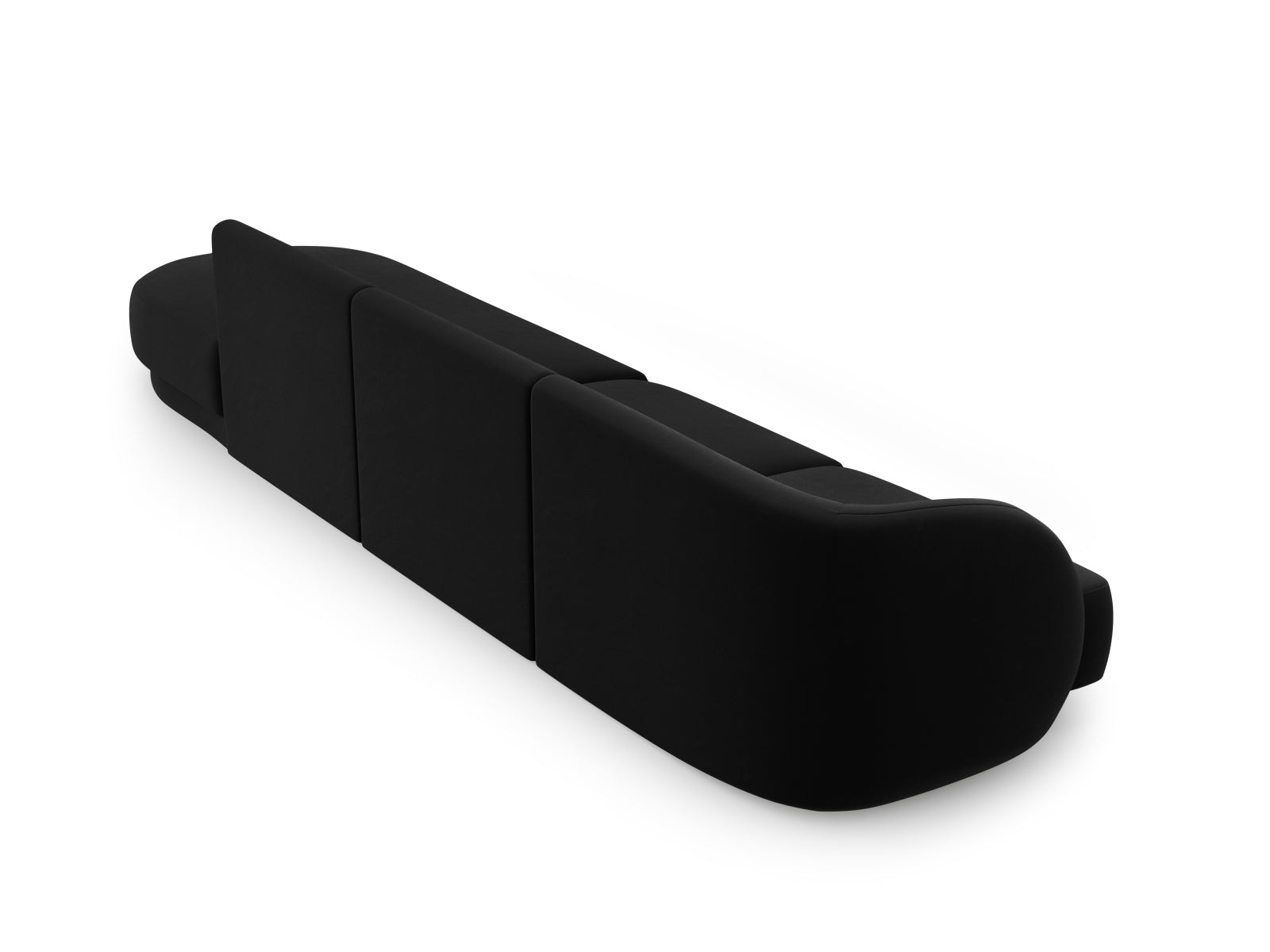 Miley Velour Sofa rechts 4 Sitzer in Black präsentiert im Onlineshop von KAQTU Design AG. L-Sofa rechts ist von Micadoni