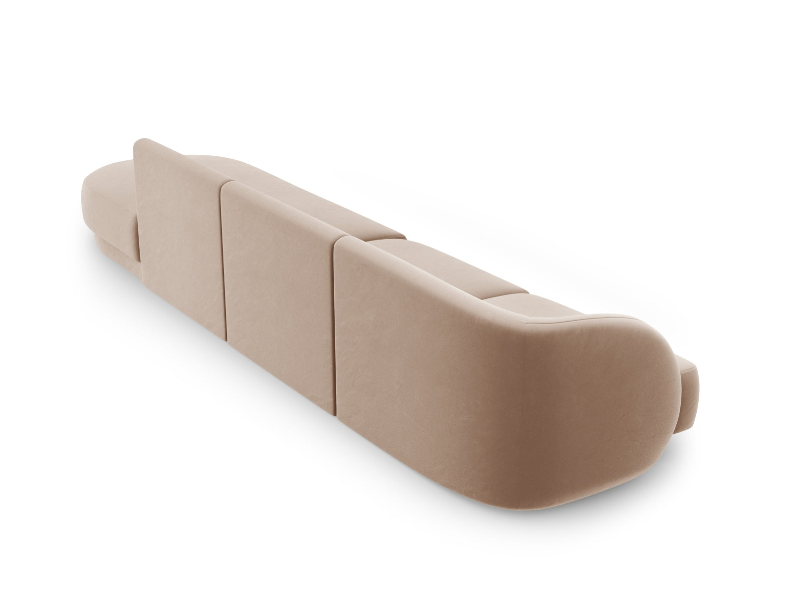 Miley Velour Sofa rechts 4 Sitzer in Cappuccino präsentiert im Onlineshop von KAQTU Design AG. L-Sofa rechts ist von Micadoni