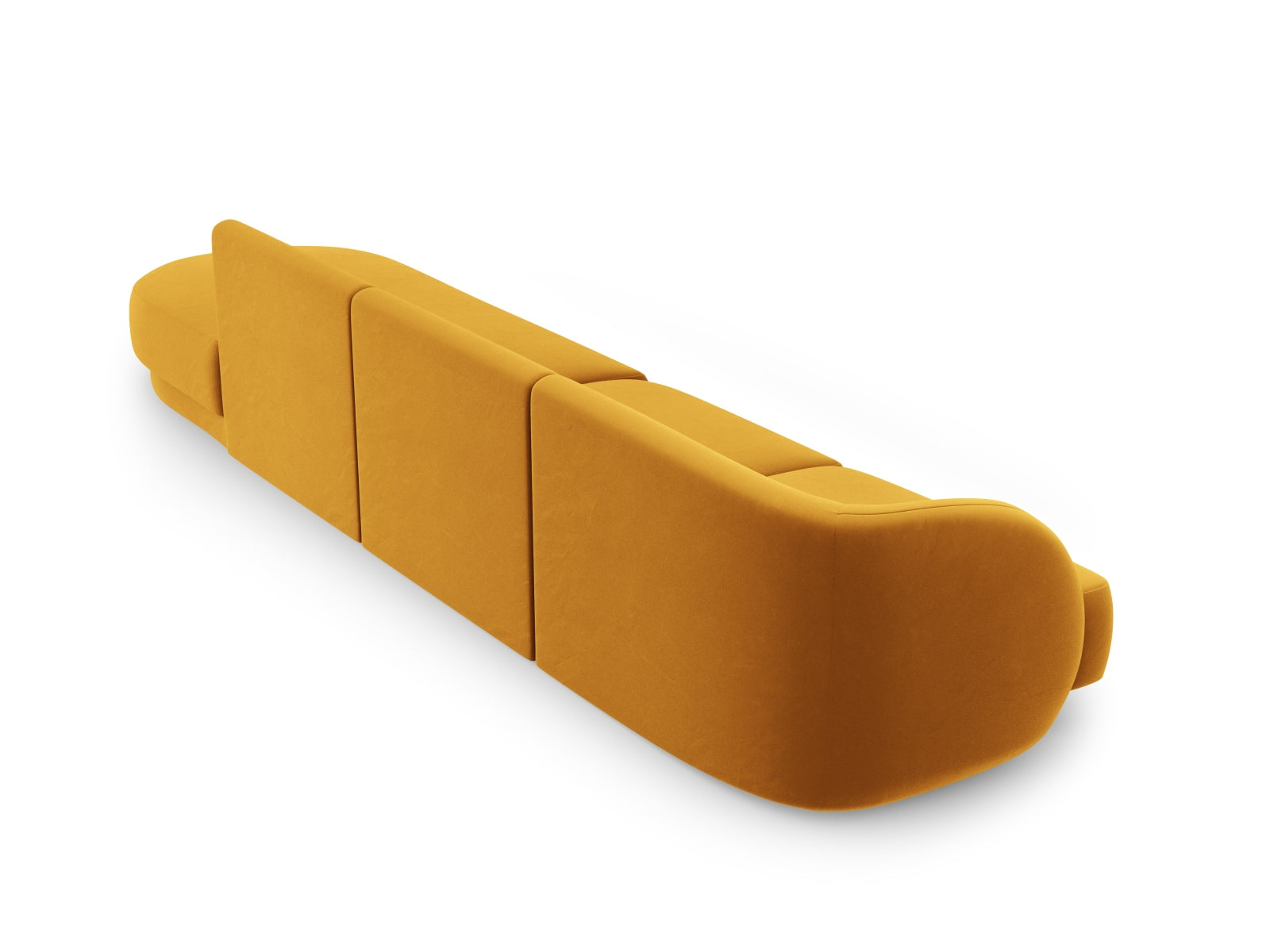 Miley Velour Sofa rechts 4 Sitzer in Yellow präsentiert im Onlineshop von KAQTU Design AG. L-Sofa rechts ist von Micadoni