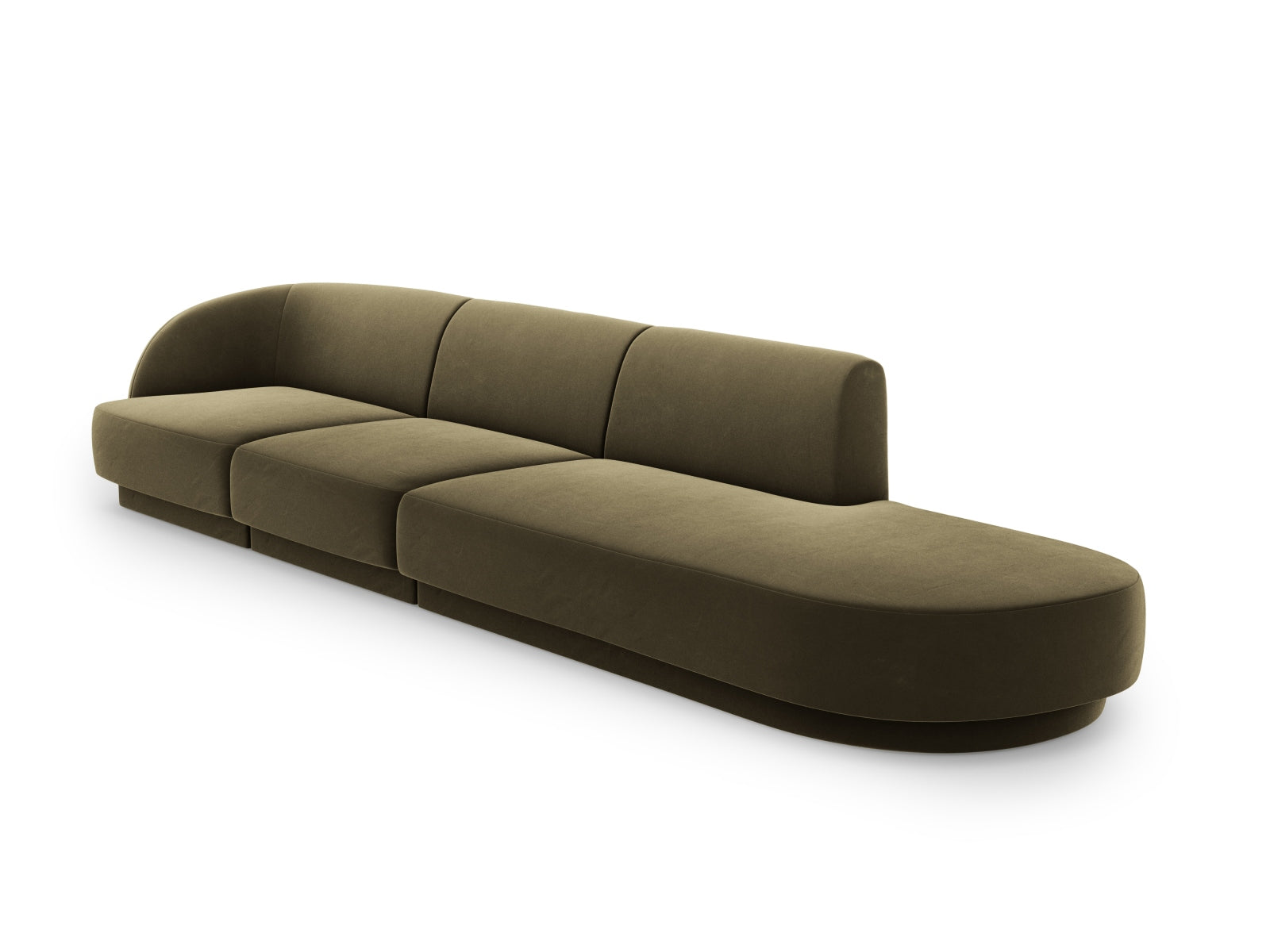 Elegantes Miley Velour Sofa in Grün-Blau, 4-Sitzer, stilvolles L-Sofa rechts von Micadoni, ideal für moderne Wohnräume.