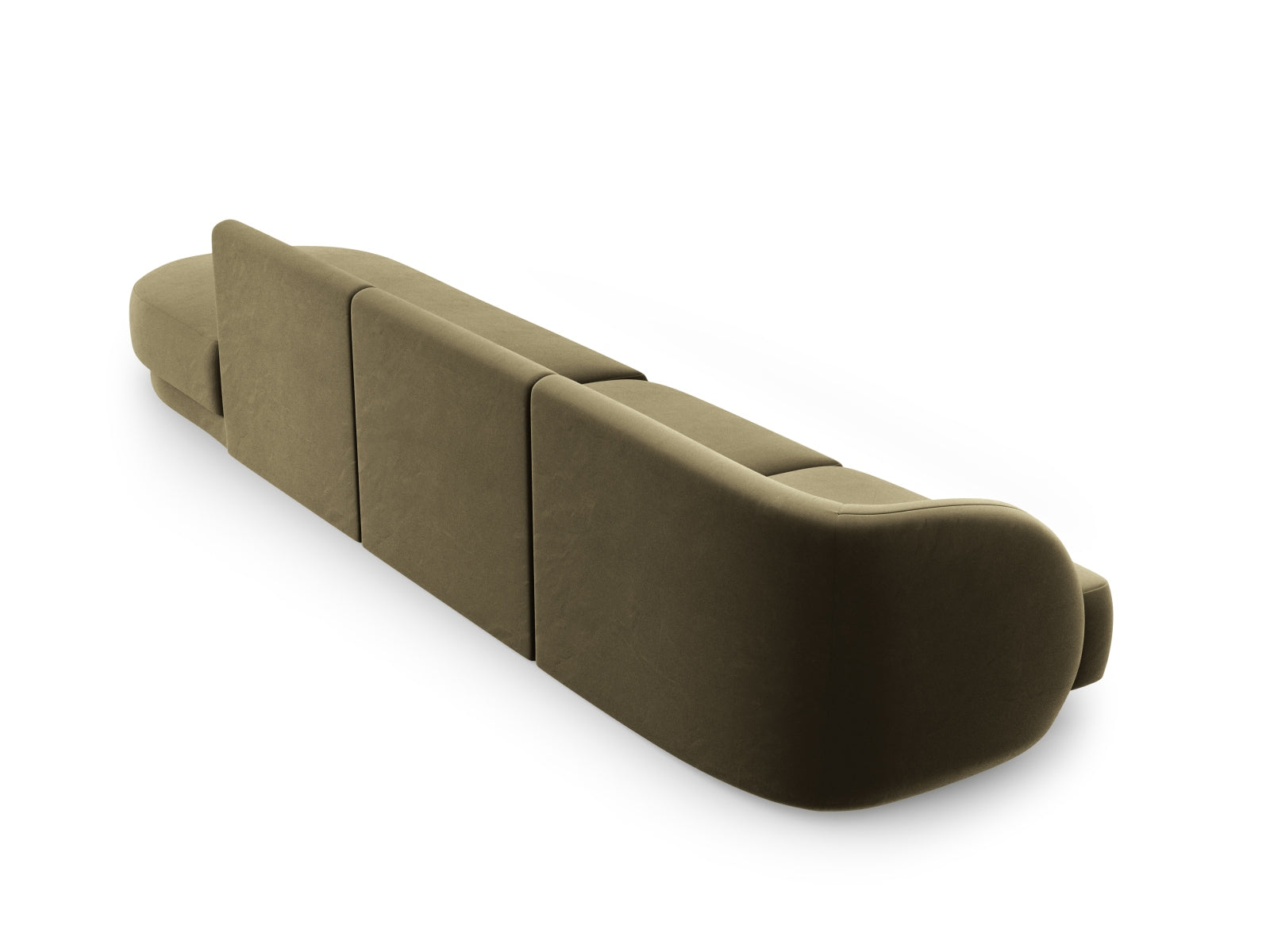 Luxuriöses 4-Sitzer Miley Velour Sofa in einem ansprechenden Grün-Blau, perfekt als elegantes L-Sofa für stilvolle Wohnzimmer.