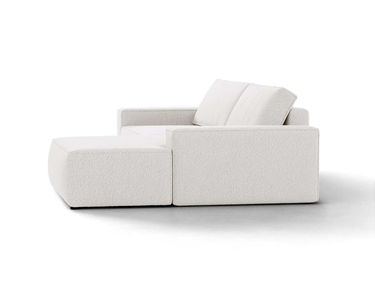 Jodie Boucle Ecksofa rechts mit Schlaffunktion und Stauraumbox 3 Sitzer in White-Baloo präsentiert im Onlineshop von KAQTU Design AG. Bettsofa rechts ist von Micadoni