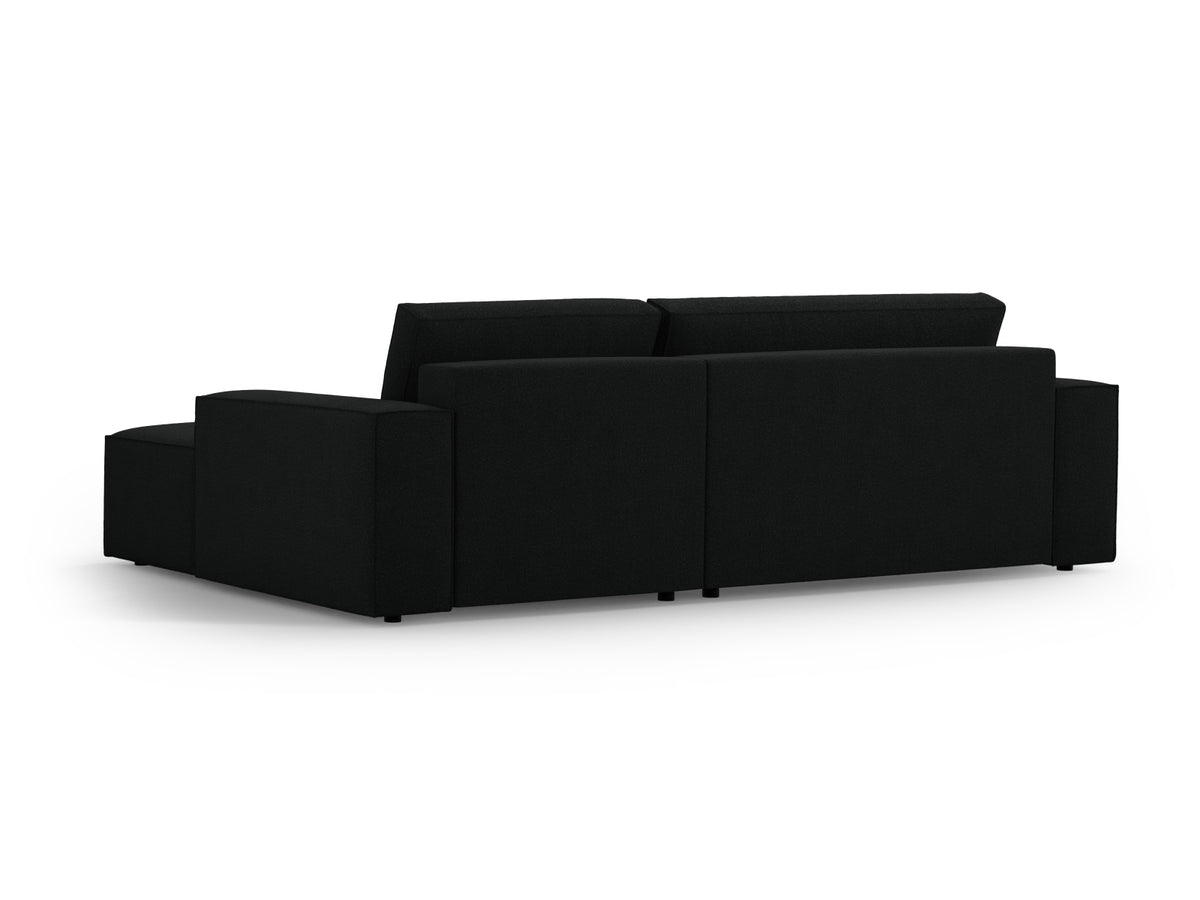 Jodie Boucle Ecksofa rechts mit Schlaffunktion und Stauraumbox 3 Sitzer in Black-Baloo präsentiert im Onlineshop von KAQTU Design AG. Bettsofa rechts ist von Micadoni