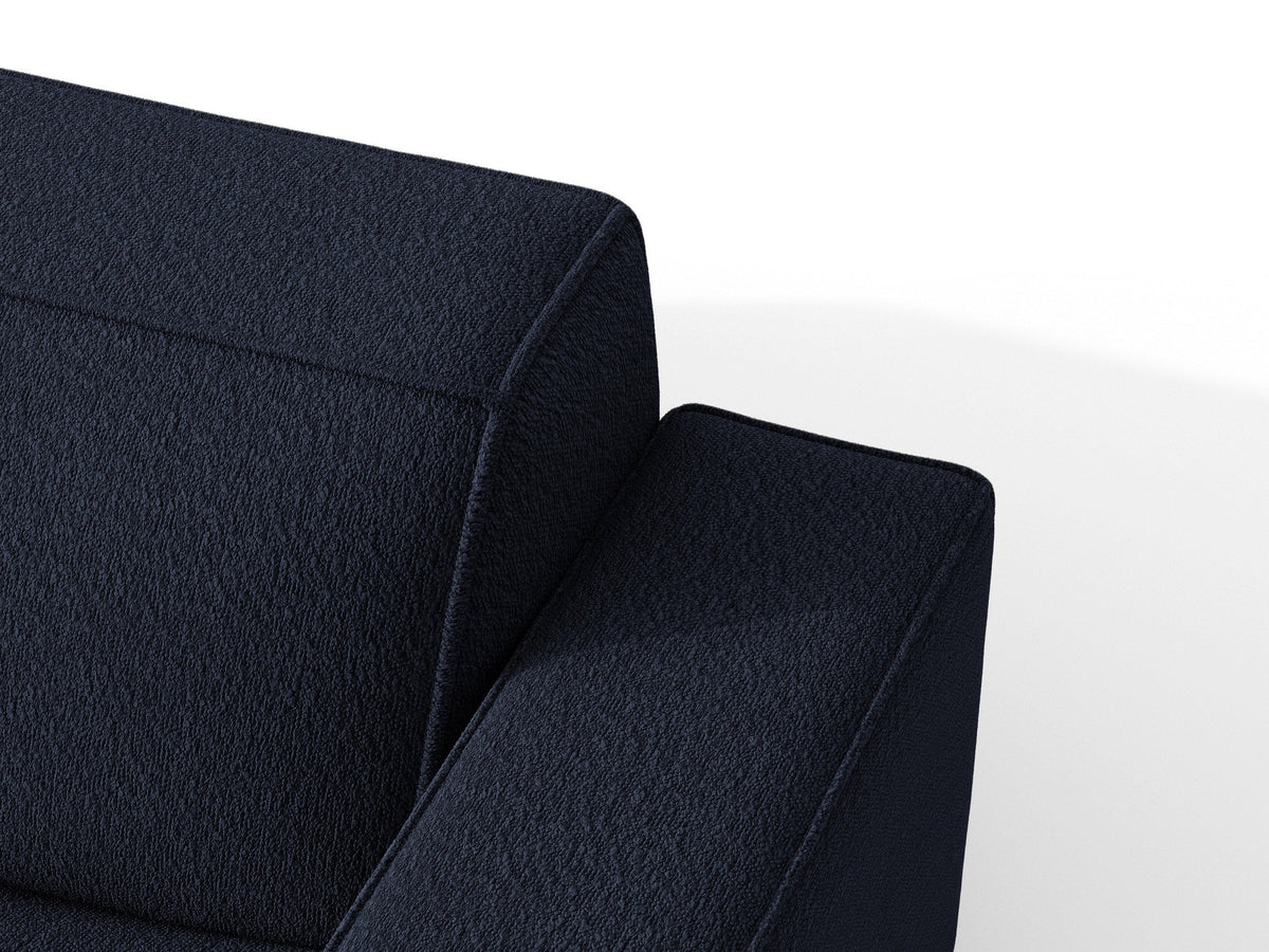 Jodie Boucle Ecksofa rechts mit Schlaffunktion und Stauraumbox 3 Sitzer in Dark Blue-Baloo präsentiert im Onlineshop von KAQTU Design AG. Bettsofa rechts ist von Micadoni