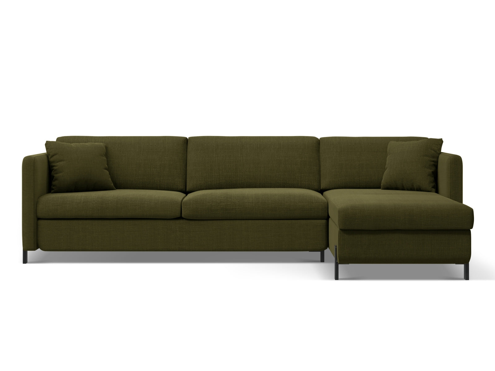 Gloria Ecksofa rechts mit Schlaffunktion und Stauraum 5 Sitzer in Green präsentiert im Onlineshop von KAQTU Design AG. Ecksofa rechts ist von Micadoni