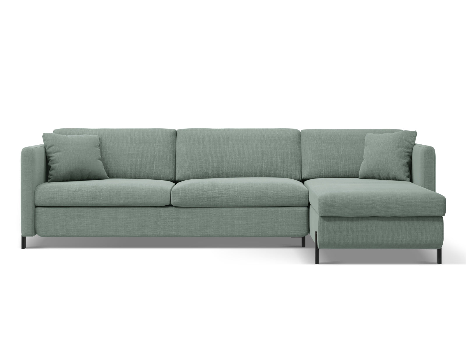 Gloria Ecksofa rechts mit Schlaffunktion und Stauraum 5 Sitzer in Mint-Bjorn präsentiert im Onlineshop von KAQTU Design AG. Bettsofa rechts ist von Micadoni