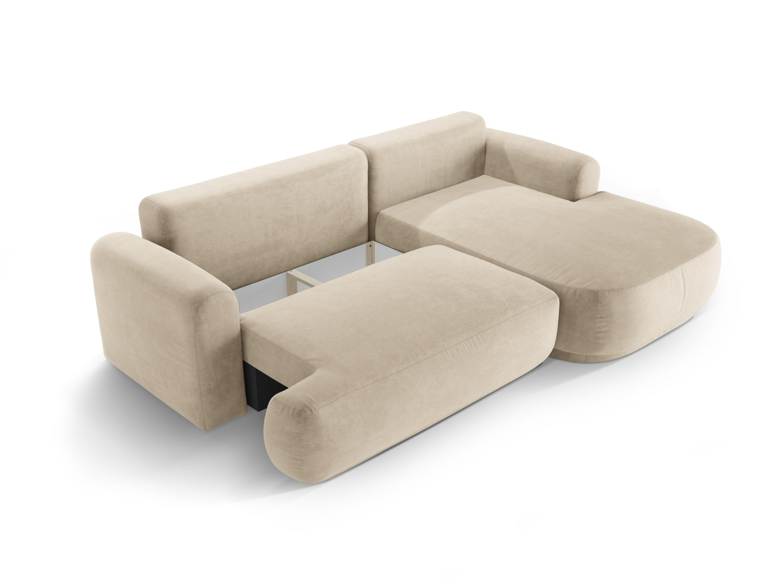 Entdecken Sie das elegante Ella Velour Ecksofa von Micadoni! Dieses 5-Sitzer Sofa mit Schlaffunktion und praktischem Stauraum vereint Stil und Funktionalität.