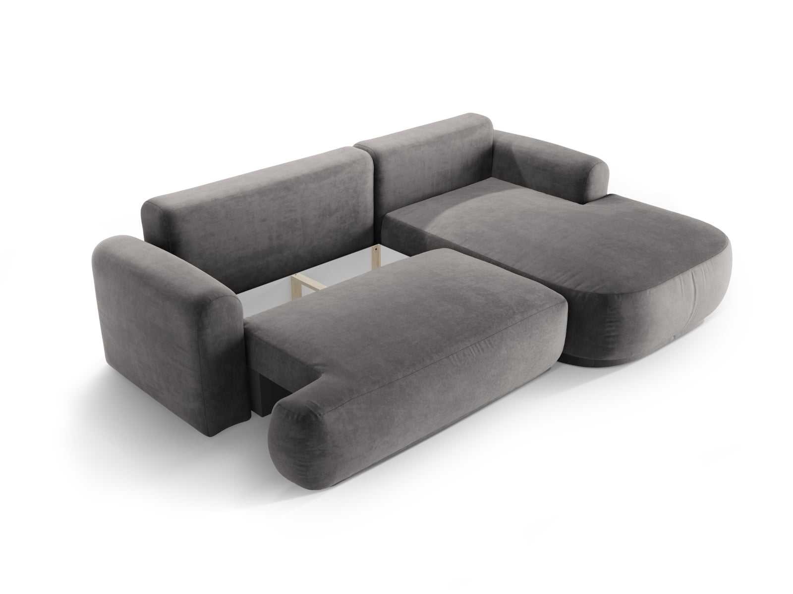 Erleben Sie das stilvolle Ella Velour Ecksofa von Micadoni! Dieses 5-Sitzer Sofa bietet Schlaffunktion und Stauraum für maximalen Komfort.