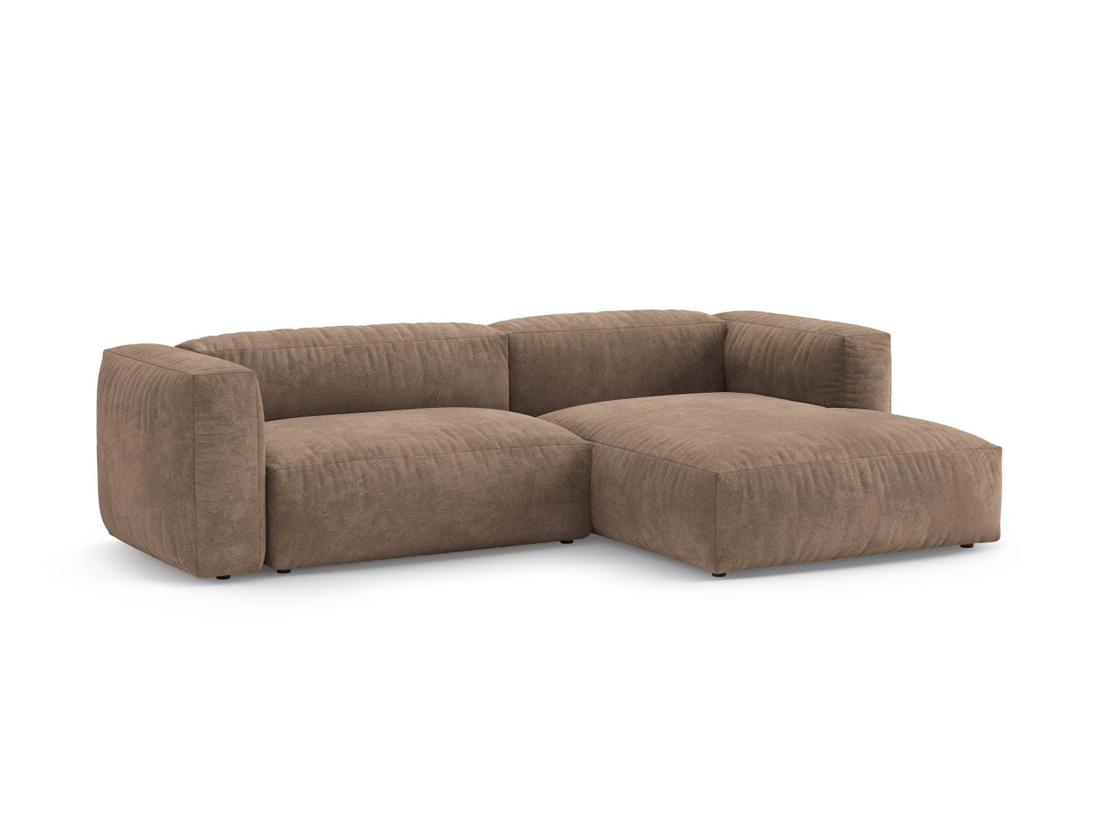 Elegantes 4-Sitzer Ecksofa Martina in Dark Beige-Vogue mit praktischer Schlaffunktion, ideal für stilvolle Wohnräume.