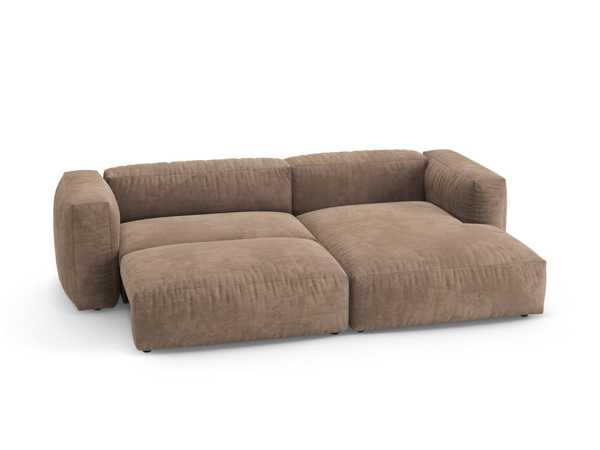 4-Sitzer Ecksofa rechts mit Schlaffunktion Martina in Dark Beige-Vogue präsentiert im Onlineshop von KAQTU Design AG. Bettsofa rechts ist von Micadoni