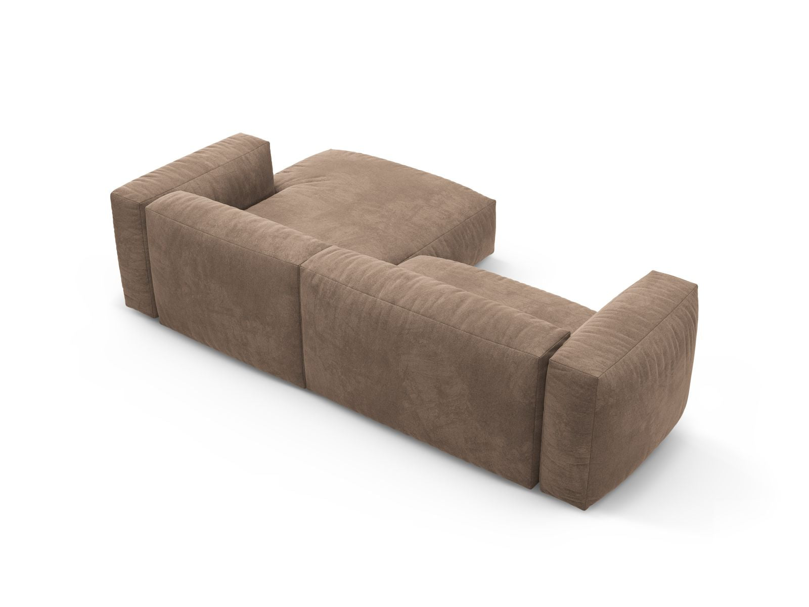 Elegantes 4-Sitzer Ecksofa Martina in stilvollem Dunkelbeige, ideal für entspannte Abende und als komfortable Schlafgelegenheit.
