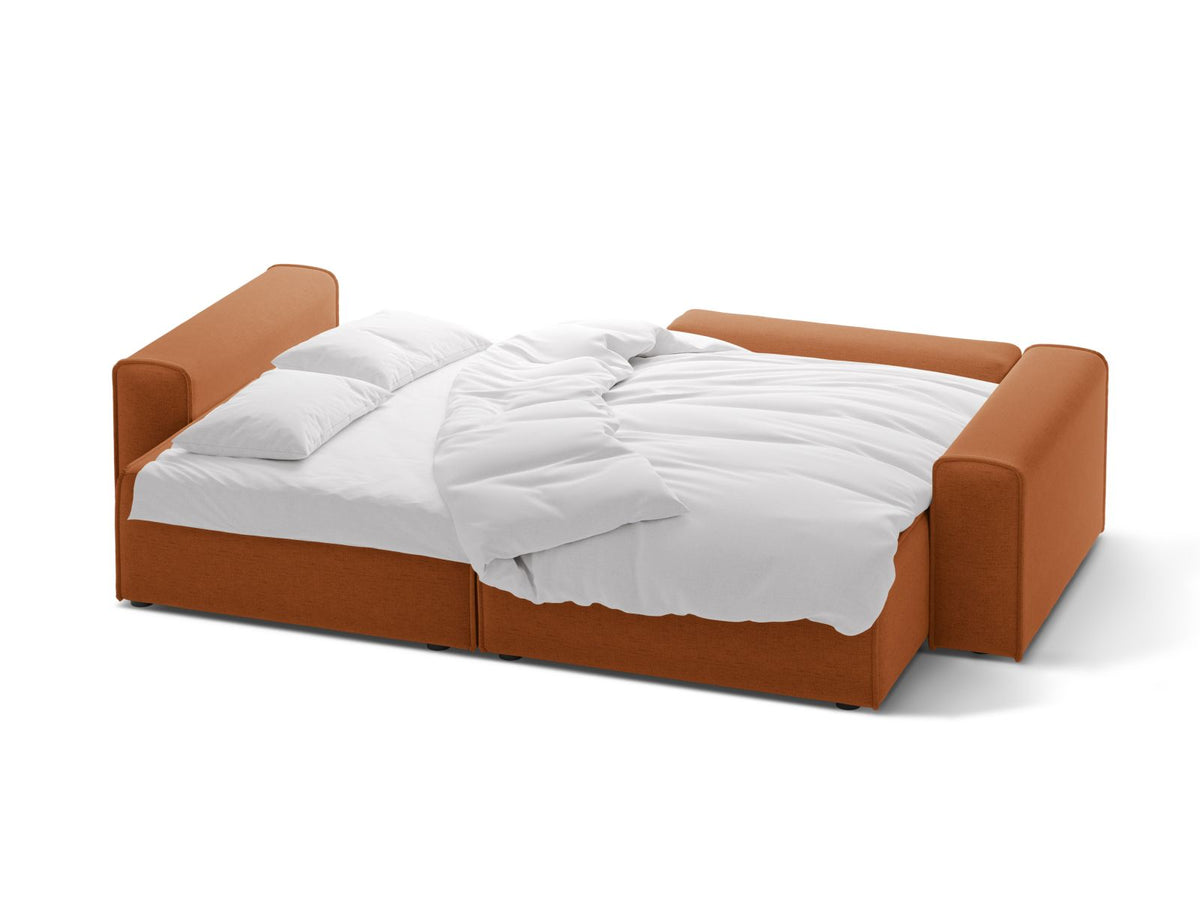 3-Sitzer Ecksofa rechts mit Schlaffunktion und Stauraum Victor in Brick-Moly präsentiert im Onlineshop von KAQTU Design AG. Bettsofa rechts ist von Micadoni