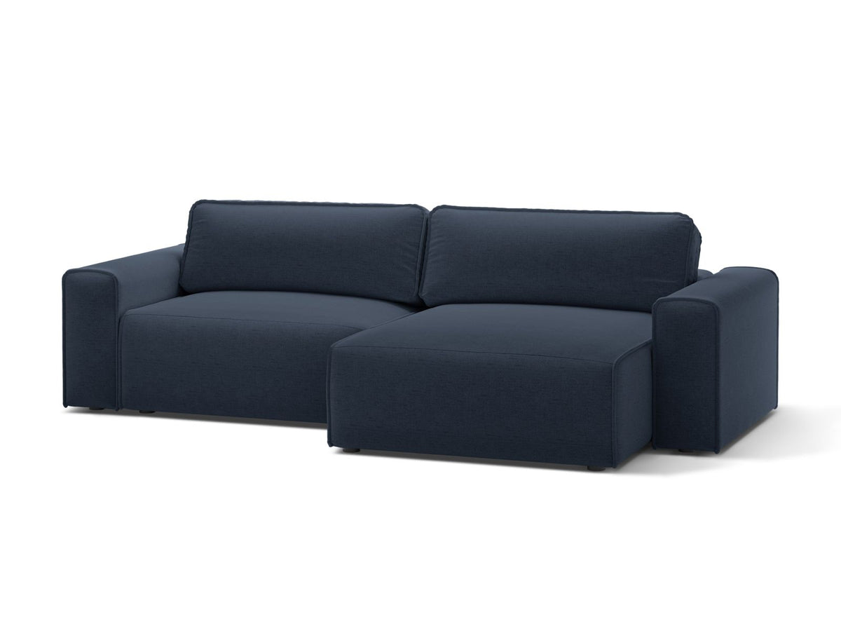 3-Sitzer Ecksofa rechts mit Schlaffunktion und Stauraum Victor in Royal Blue-Moly präsentiert im Onlineshop von KAQTU Design AG. Bettsofa rechts ist von Micadoni
