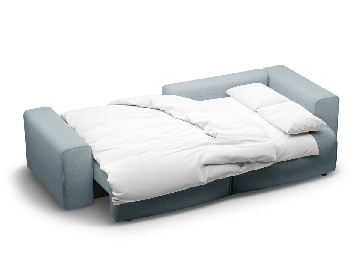 3-Sitzer Ecksofa rechts mit Schlaffunktion und Stauraum Victor in Light Blue-Moly präsentiert im Onlineshop von KAQTU Design AG. Bettsofa rechts ist von Micadoni