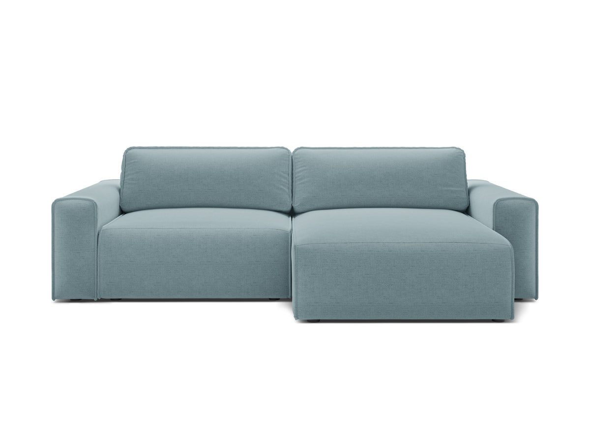 3-Sitzer Ecksofa rechts mit Schlaffunktion und Stauraum Victor in Light Blue-Moly präsentiert im Onlineshop von KAQTU Design AG. Bettsofa rechts ist von Micadoni