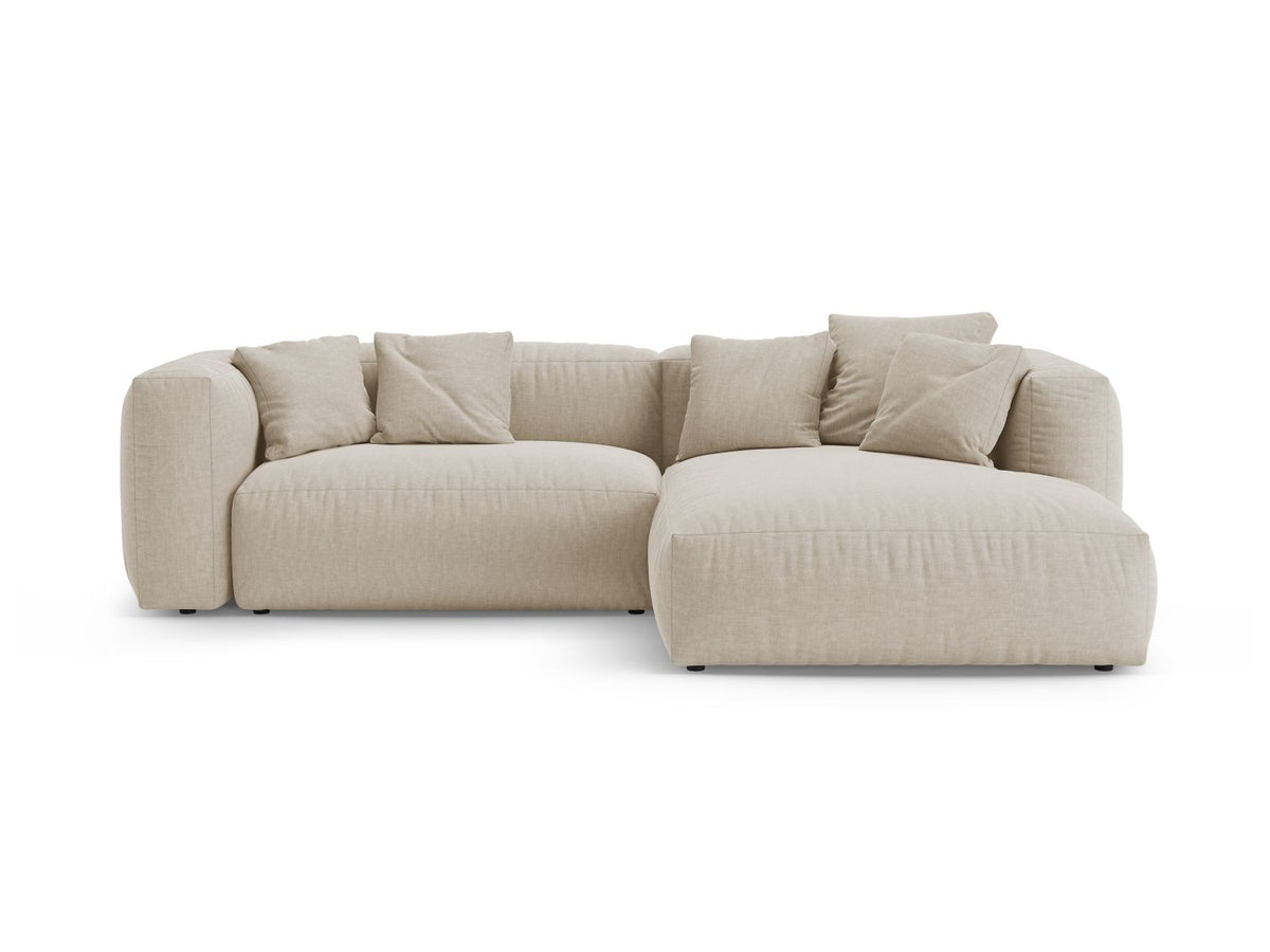 4-Sitzer Ecksofa rechts mit Schlaffunktion Martina in Light Beige-Boston präsentiert im Onlineshop von KAQTU Design AG. Bettsofa rechts ist von Micadoni