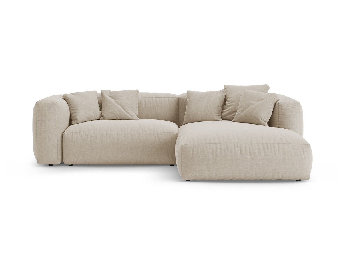 4-Sitzer Ecksofa rechts mit Schlaffunktion Martina in Light Beige-Boston präsentiert im Onlineshop von KAQTU Design AG. Bettsofa rechts ist von Micadoni
