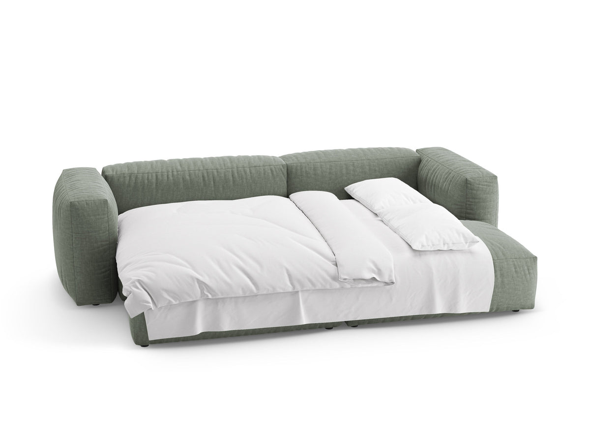 4-Sitzer Ecksofa rechts mit Schlaffunktion Martina in Moss Green-Boston präsentiert im Onlineshop von KAQTU Design AG. Bettsofa rechts ist von Micadoni