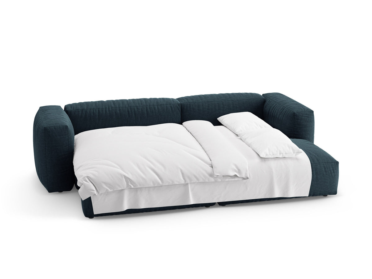 4-Sitzer Ecksofa rechts mit Schlaffunktion Martina in Blue Jeans-Boston präsentiert im Onlineshop von KAQTU Design AG. Bettsofa rechts ist von Micadoni
