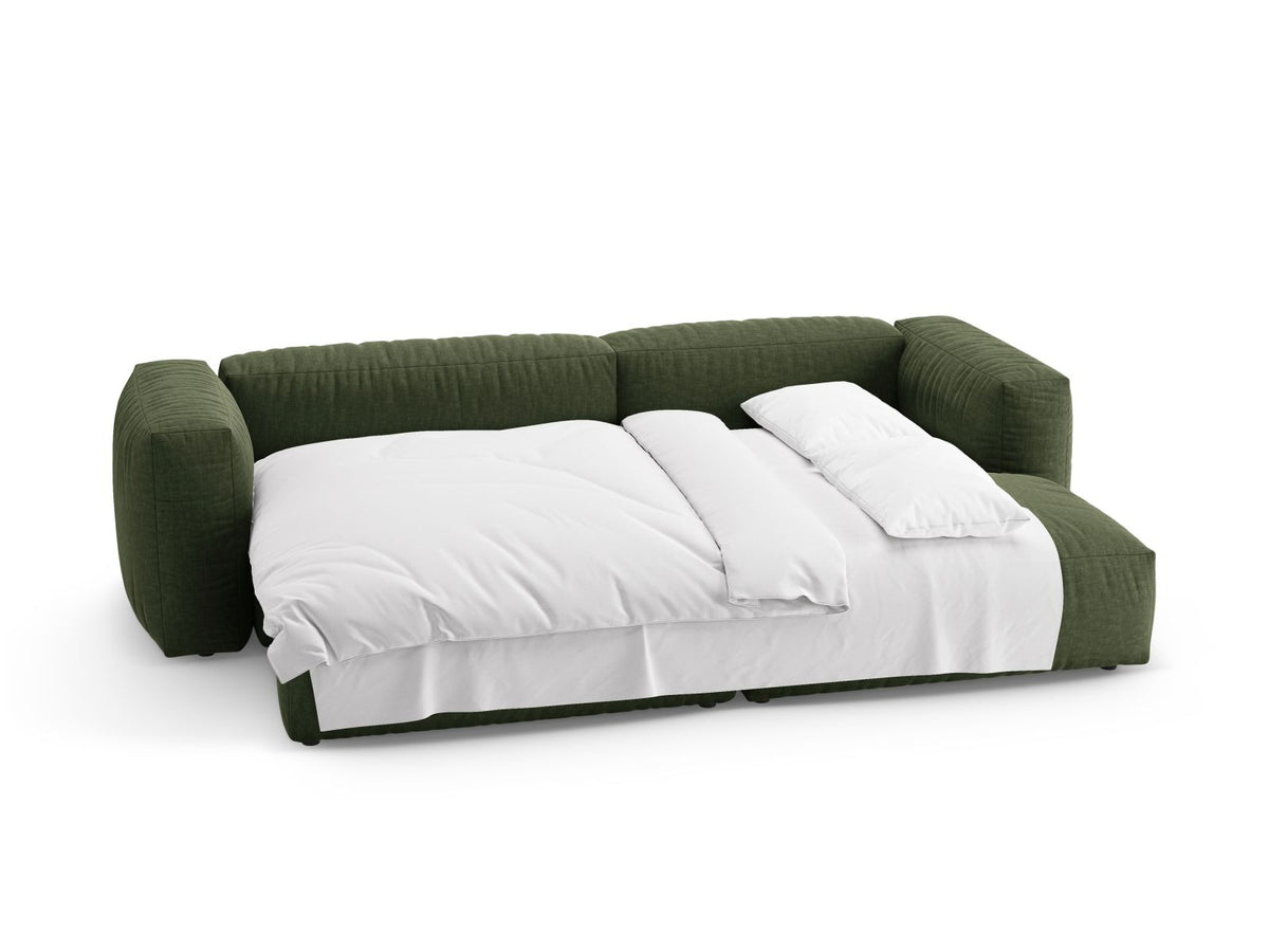 4-Sitzer Ecksofa rechts mit Schlaffunktion Martina in Green-Boston präsentiert im Onlineshop von KAQTU Design AG. Bettsofa rechts ist von Micadoni