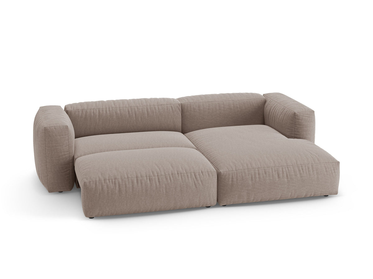 4-Sitzer Ecksofa rechts mit Schlaffunktion Martina in Dark Beige-Boston präsentiert im Onlineshop von KAQTU Design AG. Bettsofa rechts ist von Micadoni