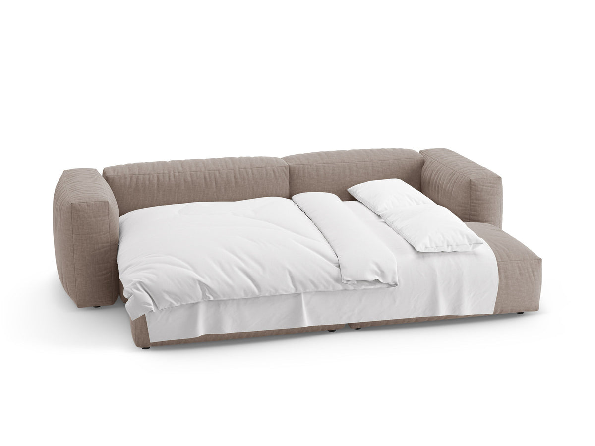4-Sitzer Ecksofa rechts mit Schlaffunktion Martina in Dark Beige-Boston präsentiert im Onlineshop von KAQTU Design AG. Bettsofa rechts ist von Micadoni