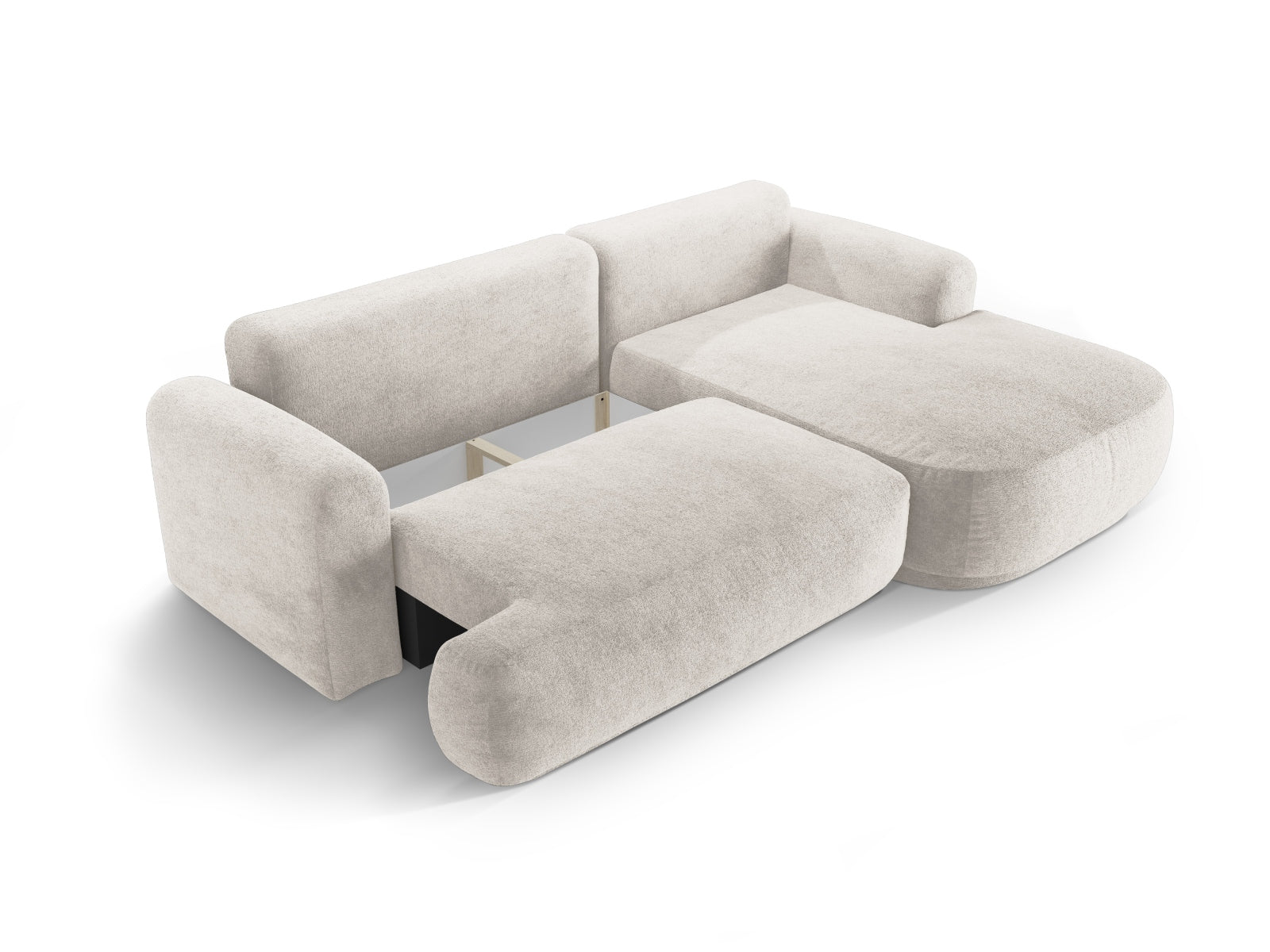 Entdecken Sie das Ella Modular Ecksofa rechts von Micadoni: elegantes 5-Sitzer Sofa mit praktischer Schlaffunktion und integriertem Stauraum.